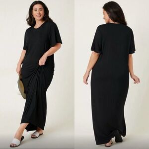 SHEINCurve Black Maxi T-Shirt Dress